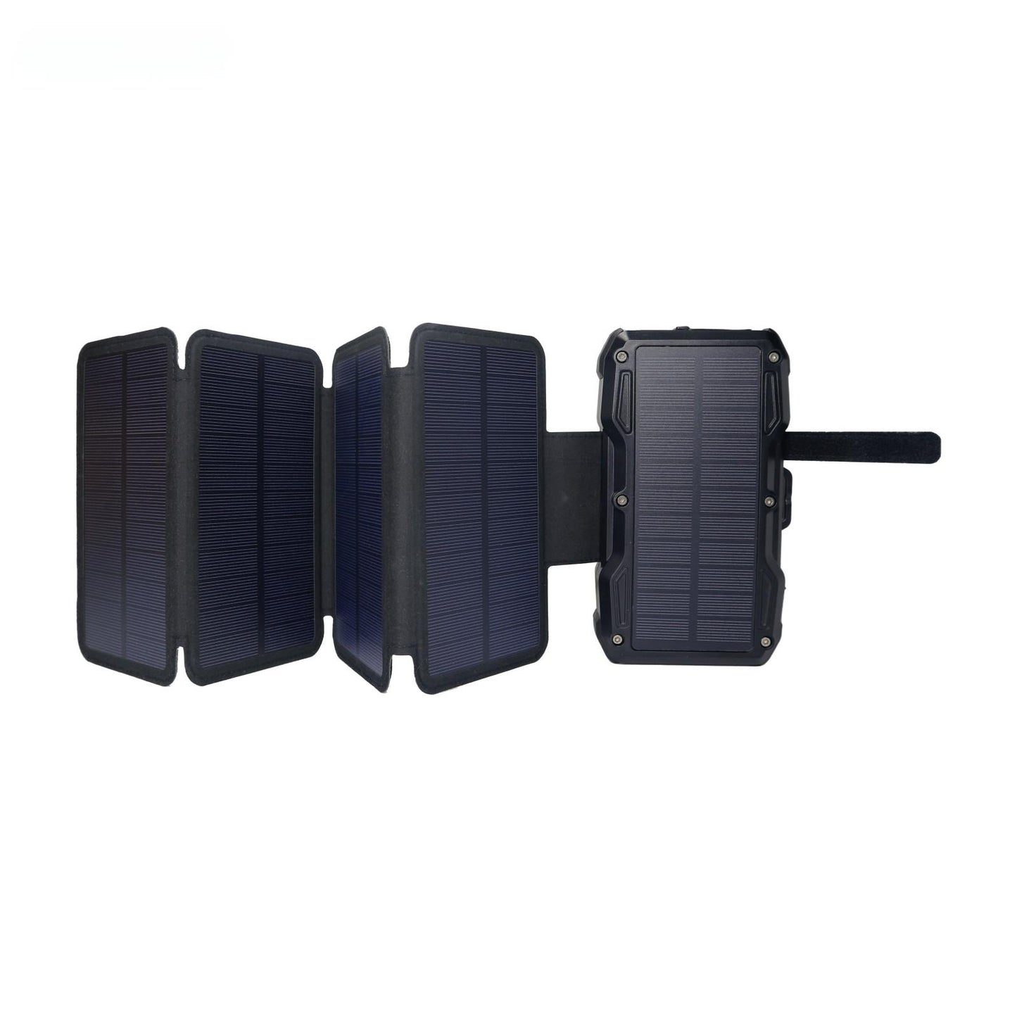 Solar wireless charger black unfolded back view