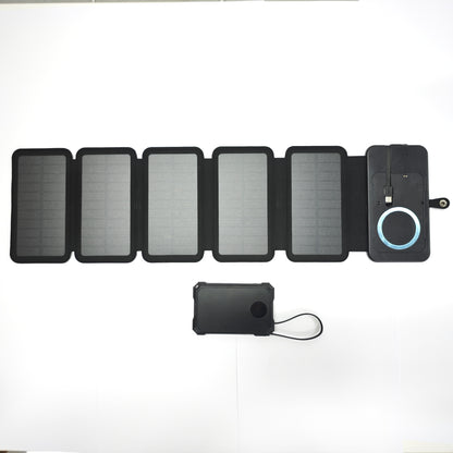 Black solar charger with data cable