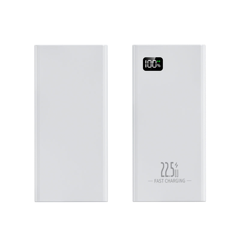 This white power bank is very affordable and sleek, it featured by eazy-carrying and equipped with 22.5W fast charging.